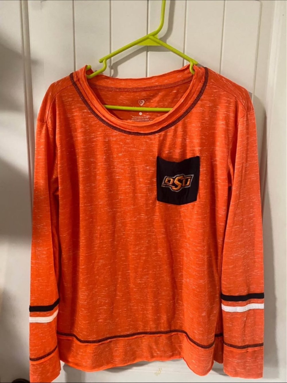 Colosseum Orange OSU Long-Sleeve Tee with Contrast Pocket